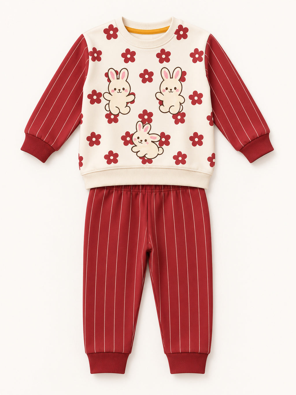 Bunny Bloom Pinstripe Winter Co-ord Set
