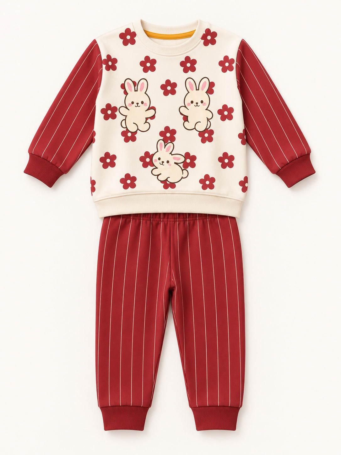 Bunny Bloom Pinstripe Winter Co-ord Set