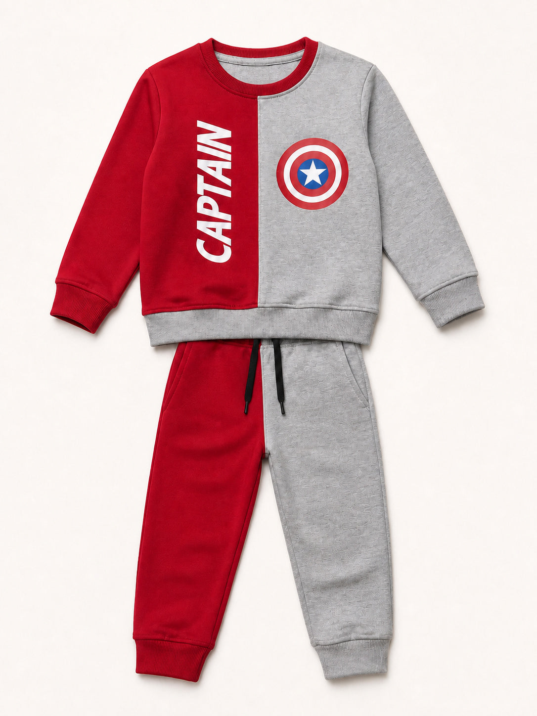 Captain Shield Winter Tracksuit (Red & Grey)