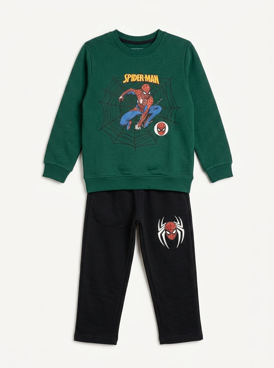 Unisex Winter Tracksuit - Spiderman Themed (Green & Black)