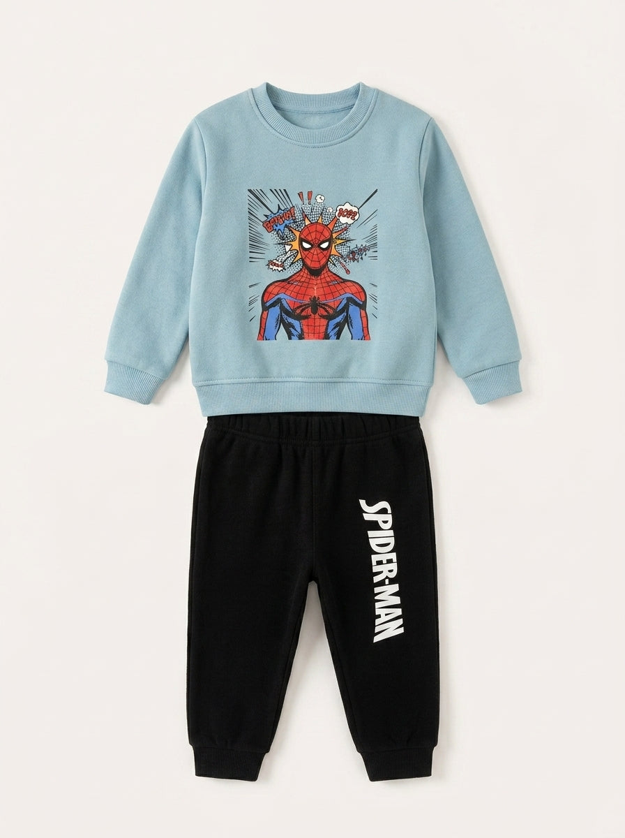Unisex Winter Tracksuit - Spiderman Themed  (Blue & Black)