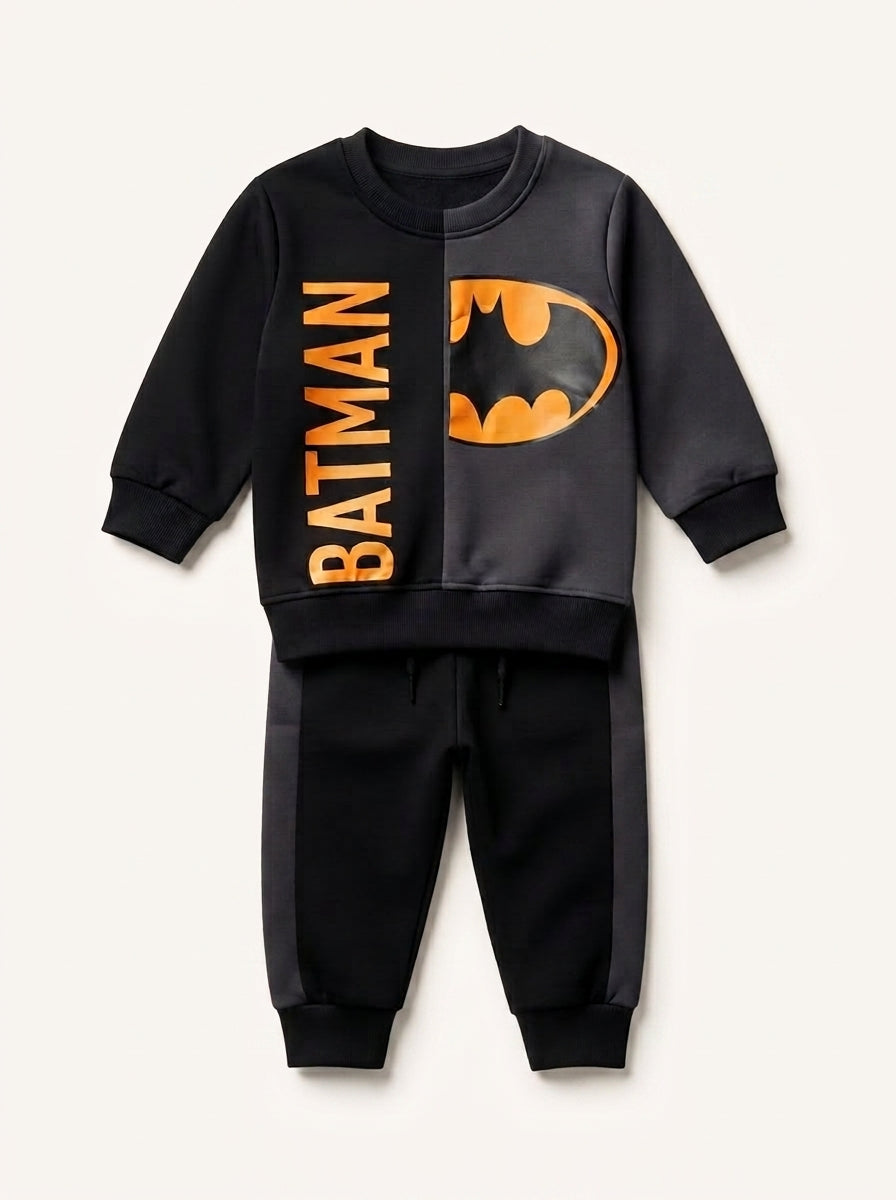 Batman Split Graphic Winter Tracksuit (Black & Charcoal)