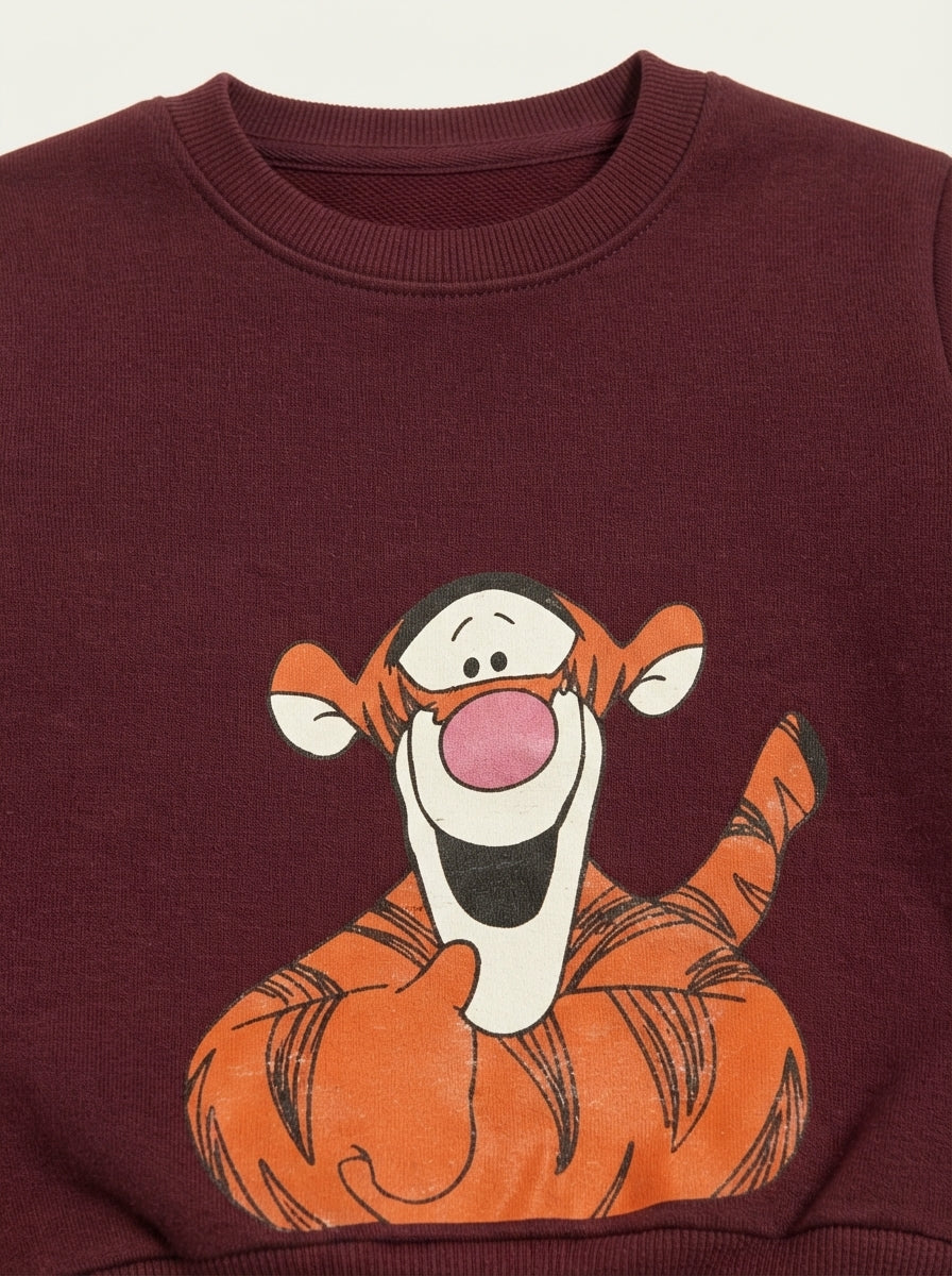 Unisex Winter Tracksuit - Tiger Graphic (Maroon Color)