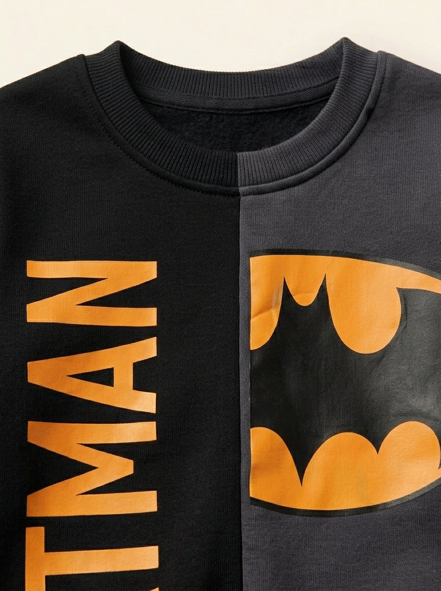 Batman Split Graphic Winter Tracksuit (Black & Charcoal)