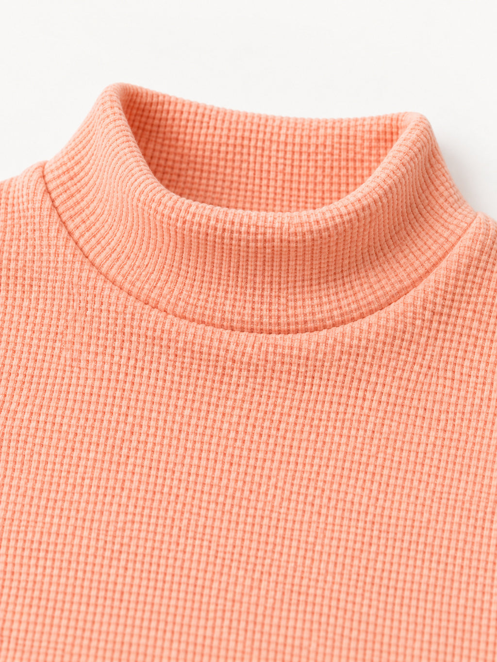 Peach Glow Waffle-Knit Winter Co-Ord Set
