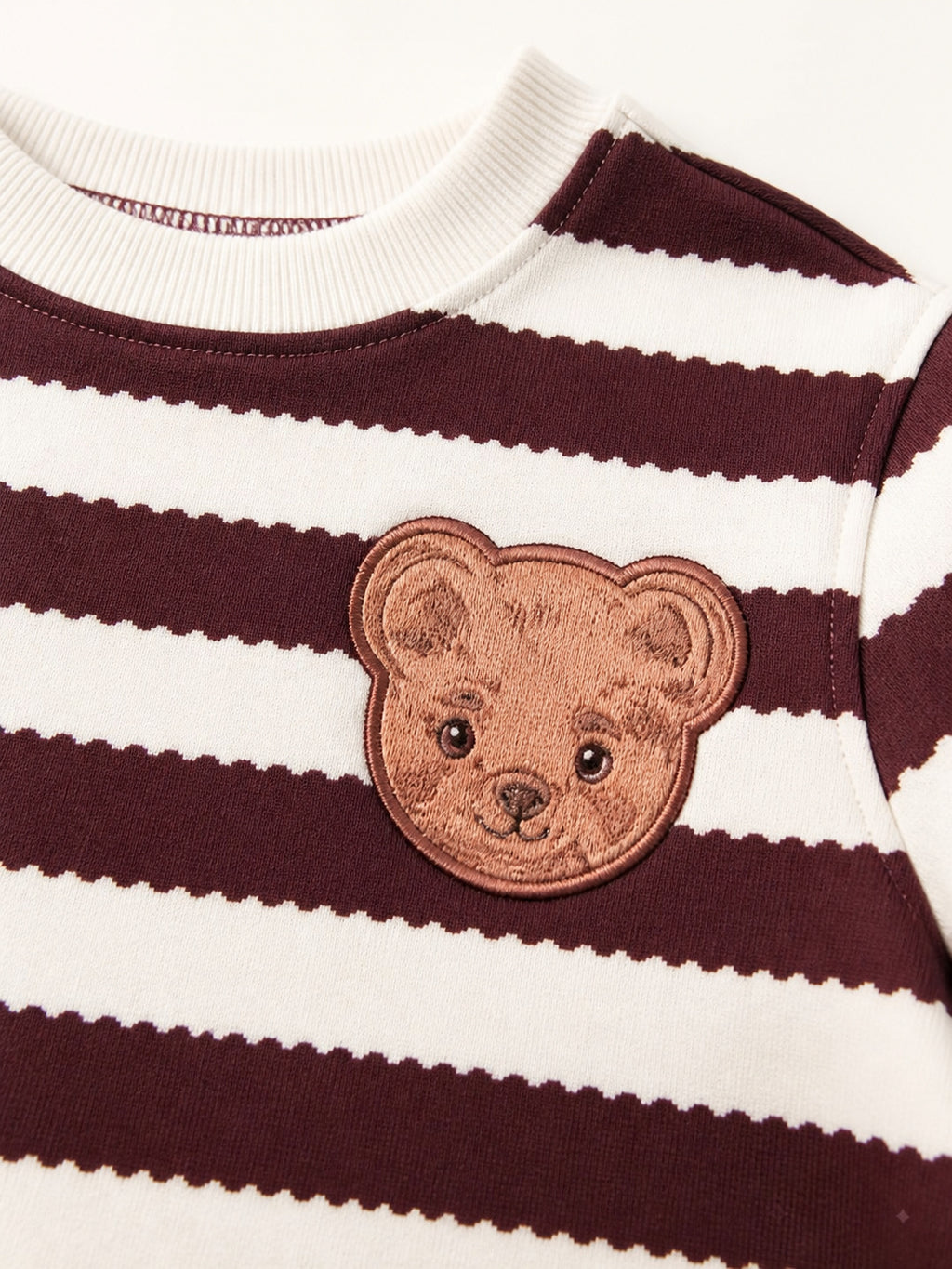 Teddy Stripe Winter Tracksuit (Burgundy & White)