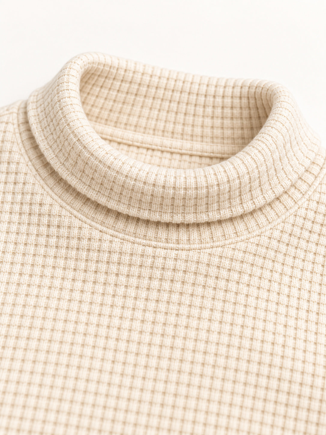 Ivory White Waffle-Knit Winter Co-Ord Set