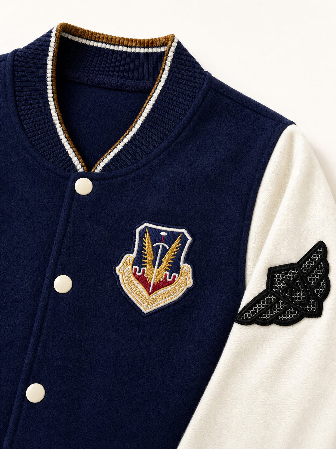 Varsity Style Jacket (Navy & White)
