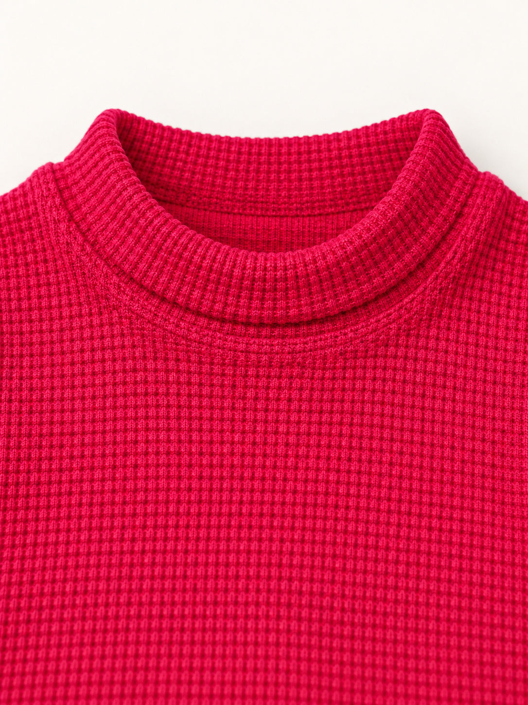 Raspberry Pop Waffle-Knit Winter Co-Ord Set