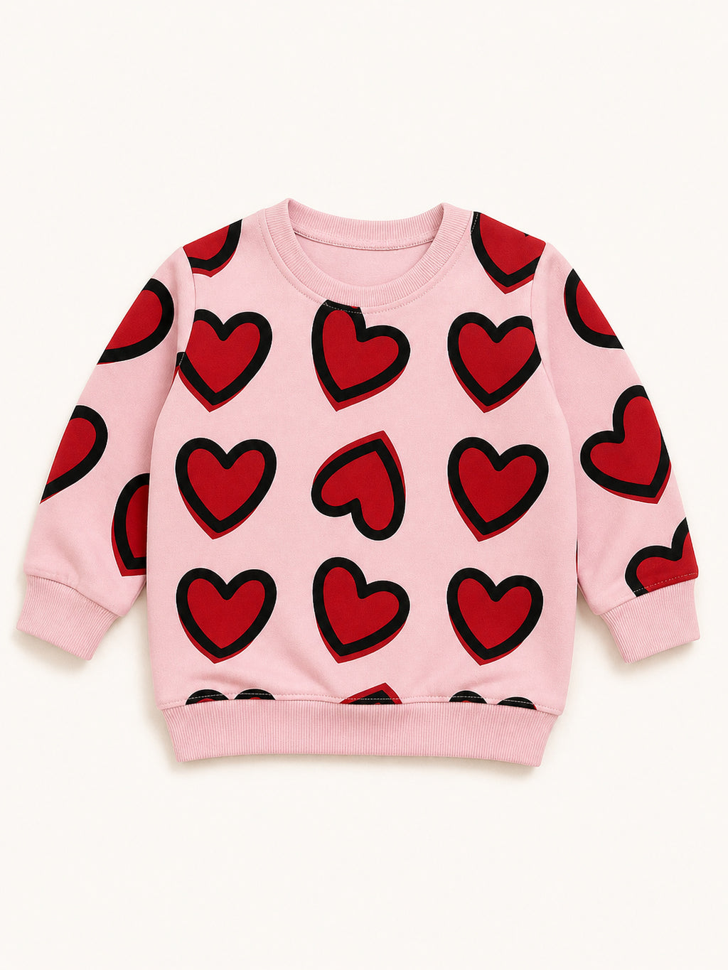 Girls Red Heart Tracksuit (Pink and Red)