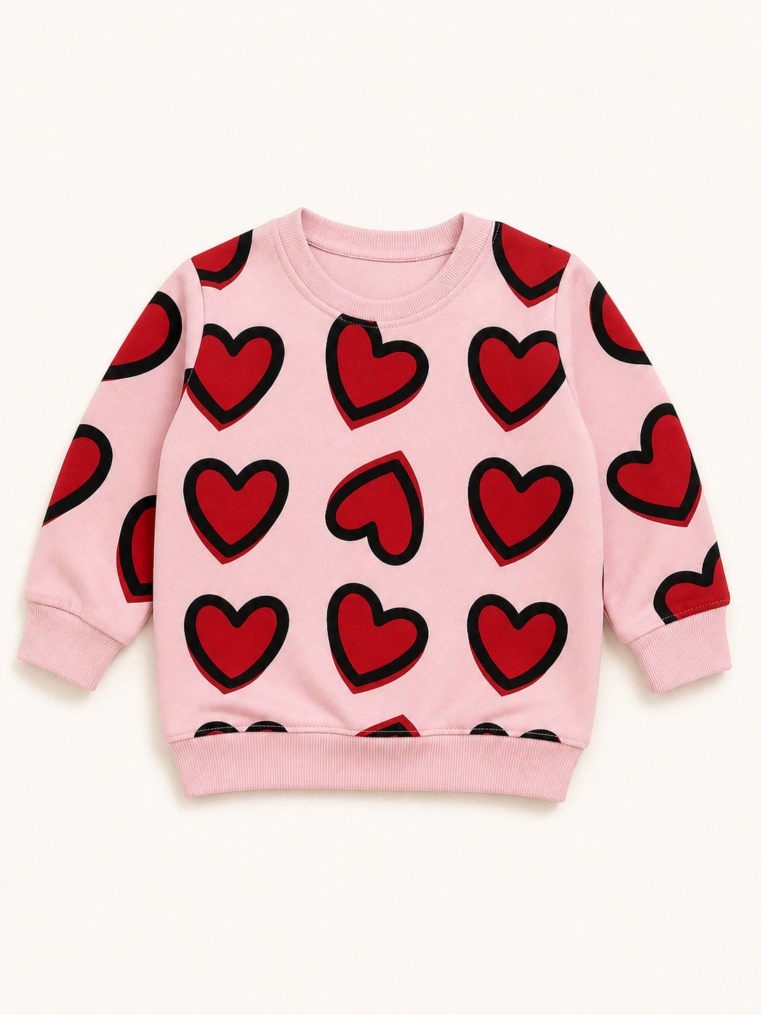 Girls Red Heart Tracksuit (Pink and Red)