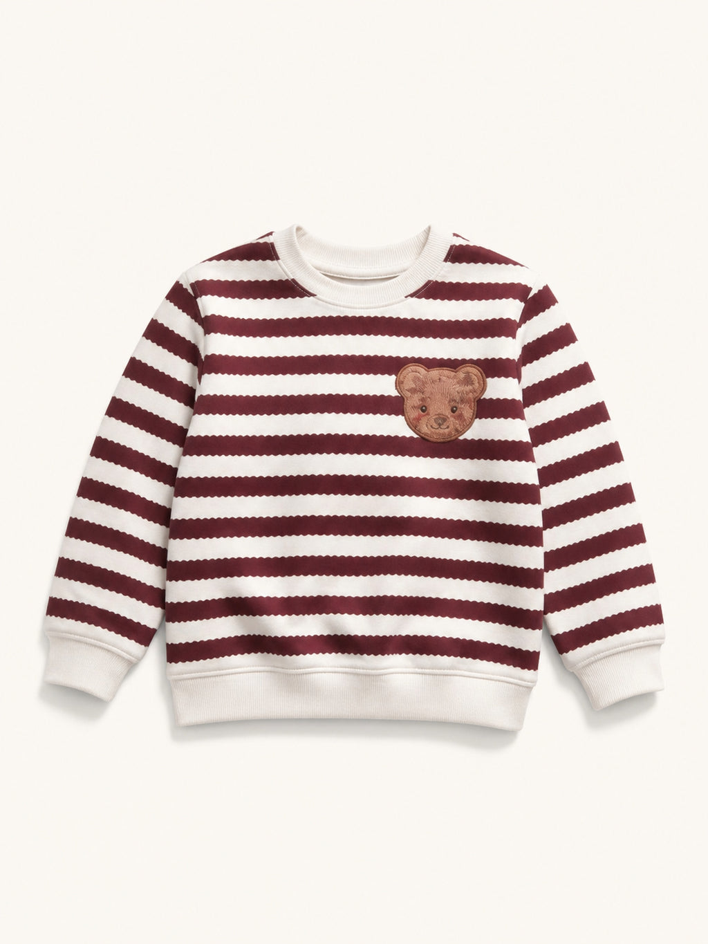 Teddy Stripe Winter Tracksuit (Burgundy & White)