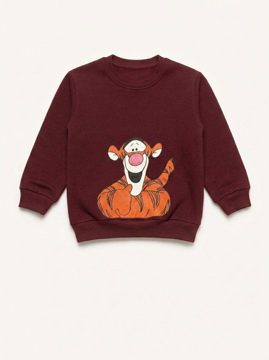 Unisex Winter Tracksuit - Tiger Graphic (Maroon Color)