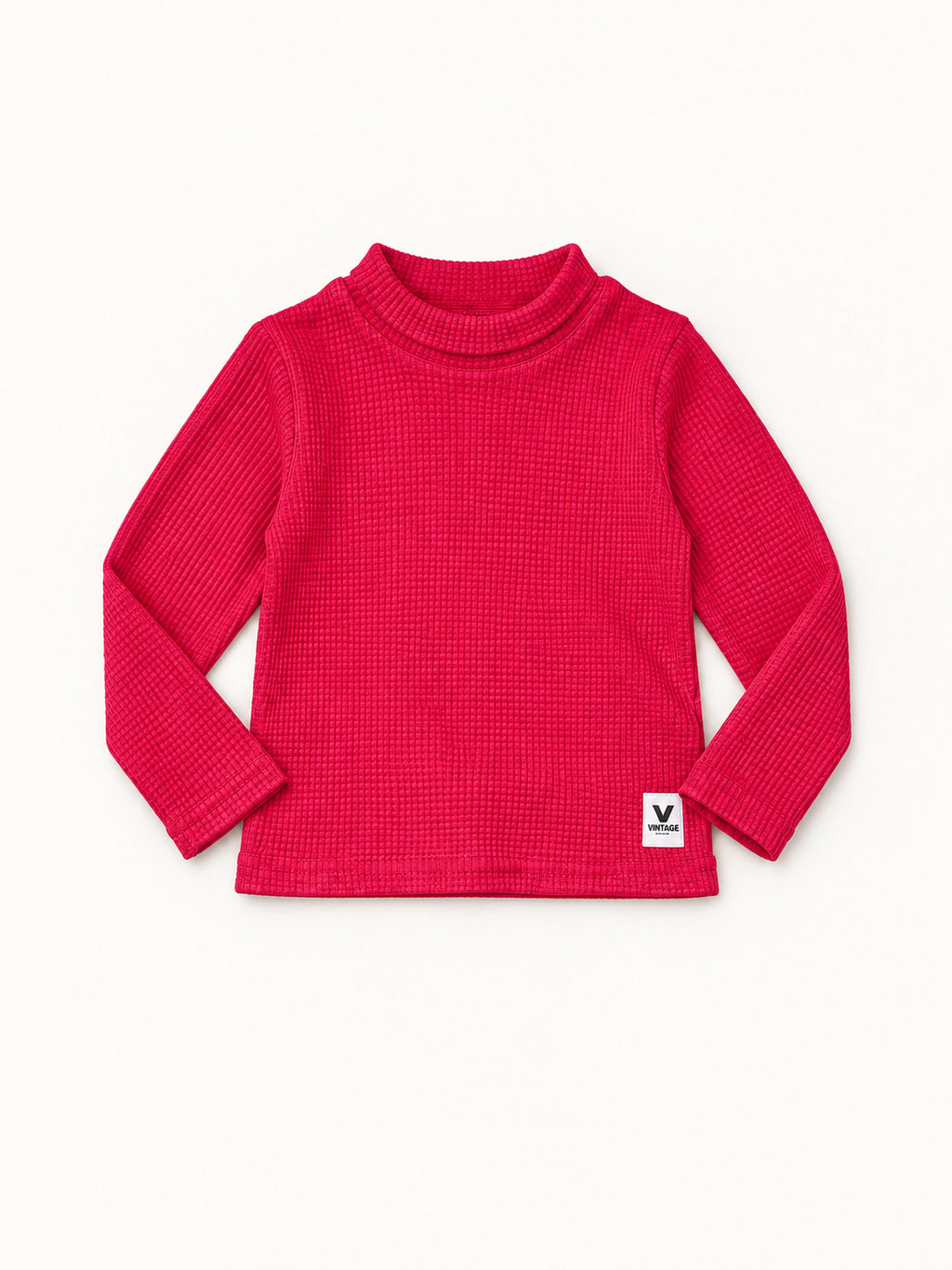 Raspberry Pop Waffle-Knit Winter Co-Ord Set