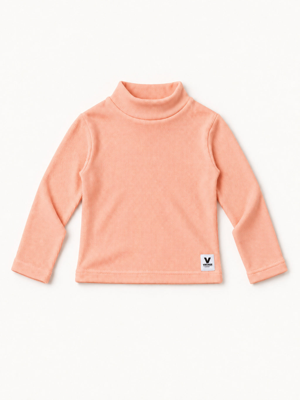 Peach Glow Waffle-Knit Winter Co-Ord Set
