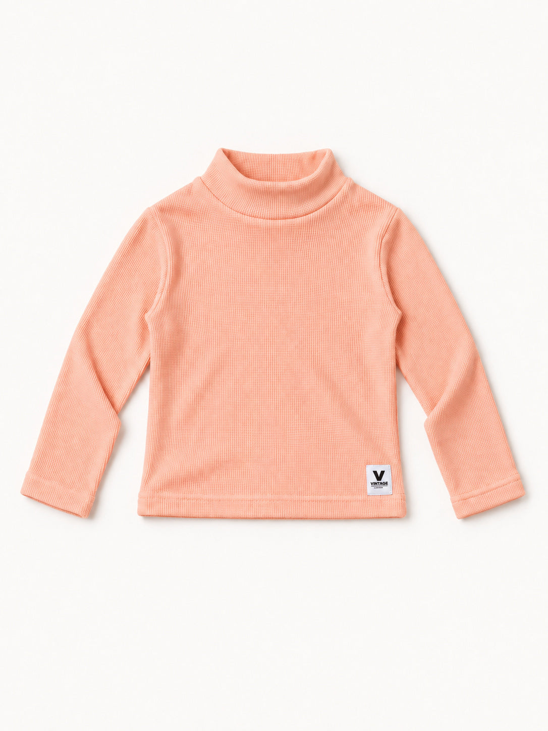 Peach Glow Waffle-Knit Winter Co-Ord Set