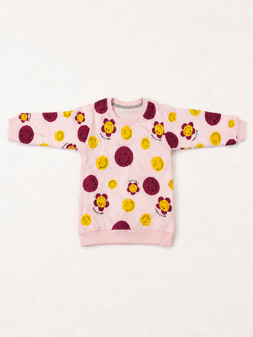 Girls Smiley Print Set (Pink & Purple)