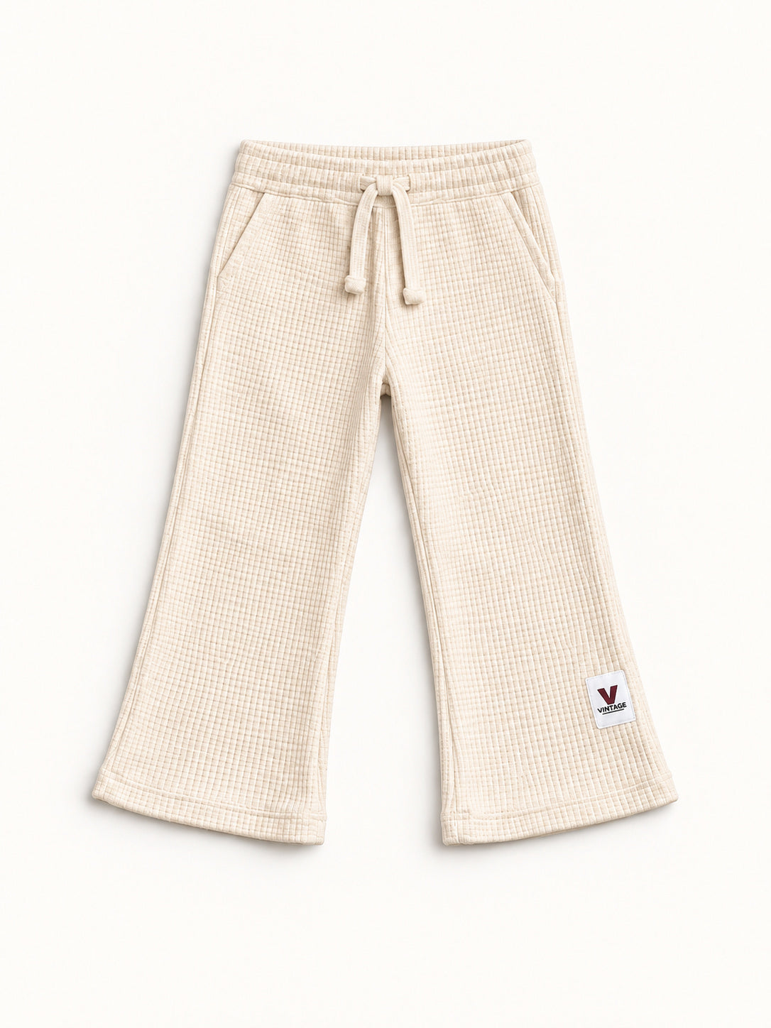 Ivory White Waffle-Knit Winter Co-Ord Set