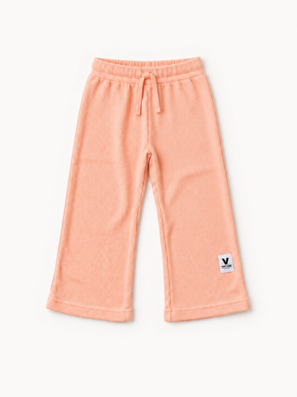Peach Glow Waffle-Knit Winter Co-Ord Set