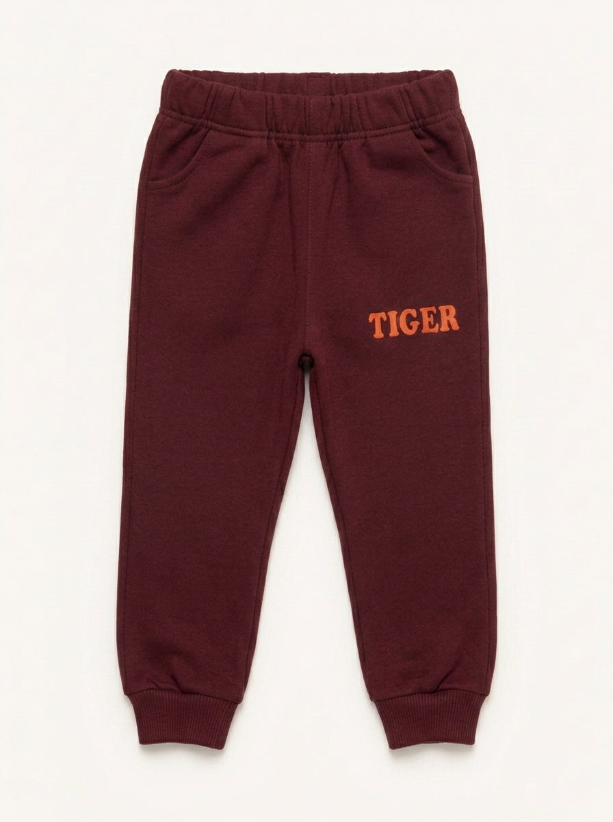 Unisex Winter Tracksuit - Tiger Graphic (Maroon Color)