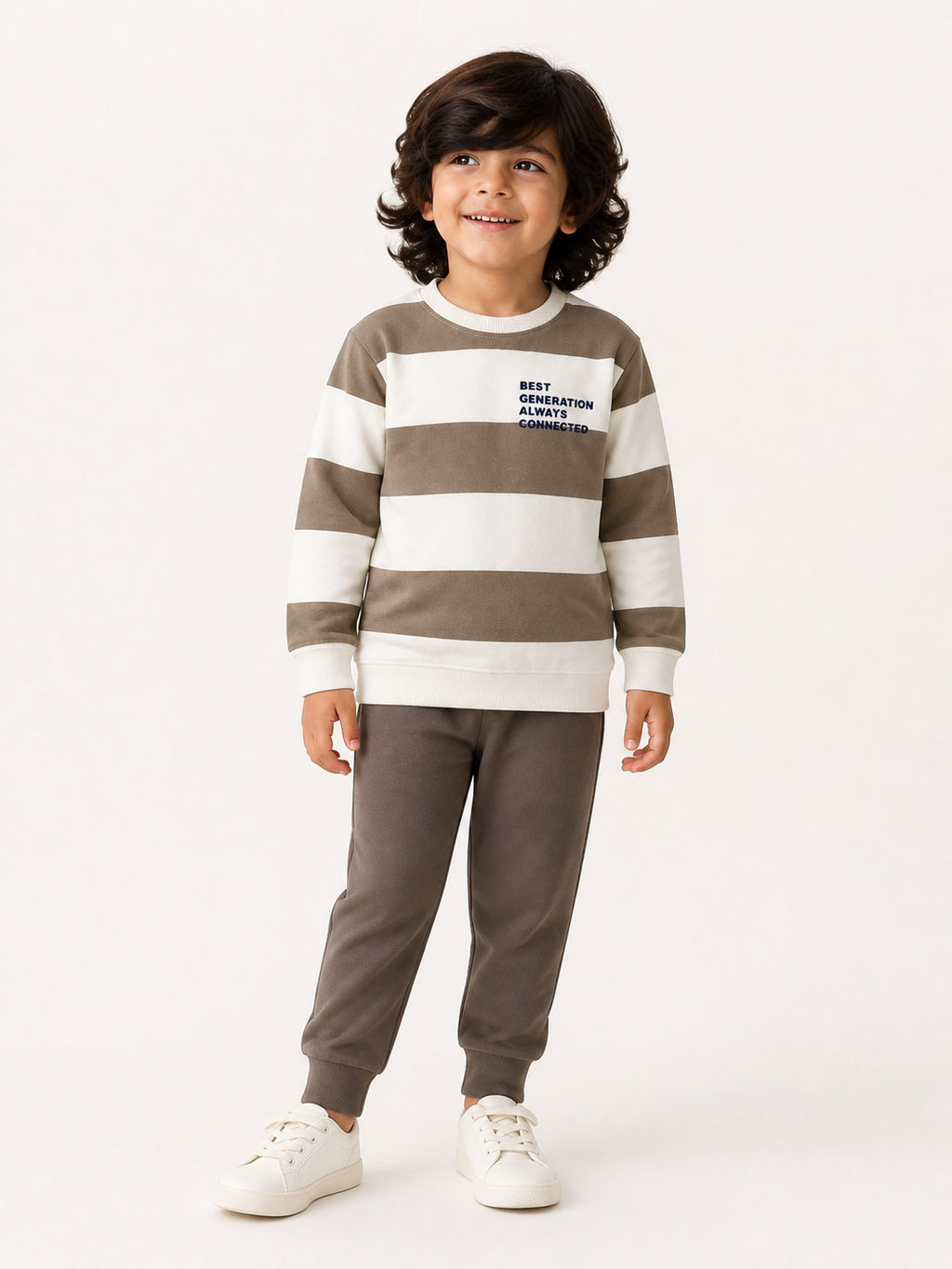 Winters Striped Sweatshirt (Brown & White)
