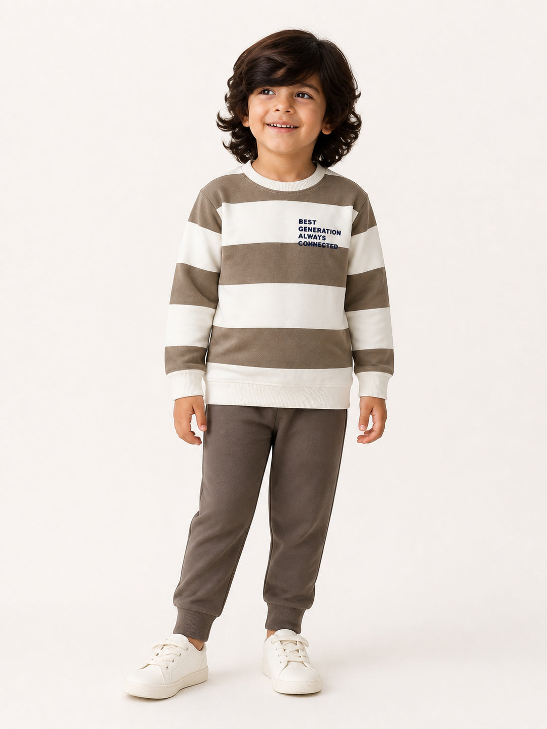 Winters Striped Sweatshirt (Brown & White)