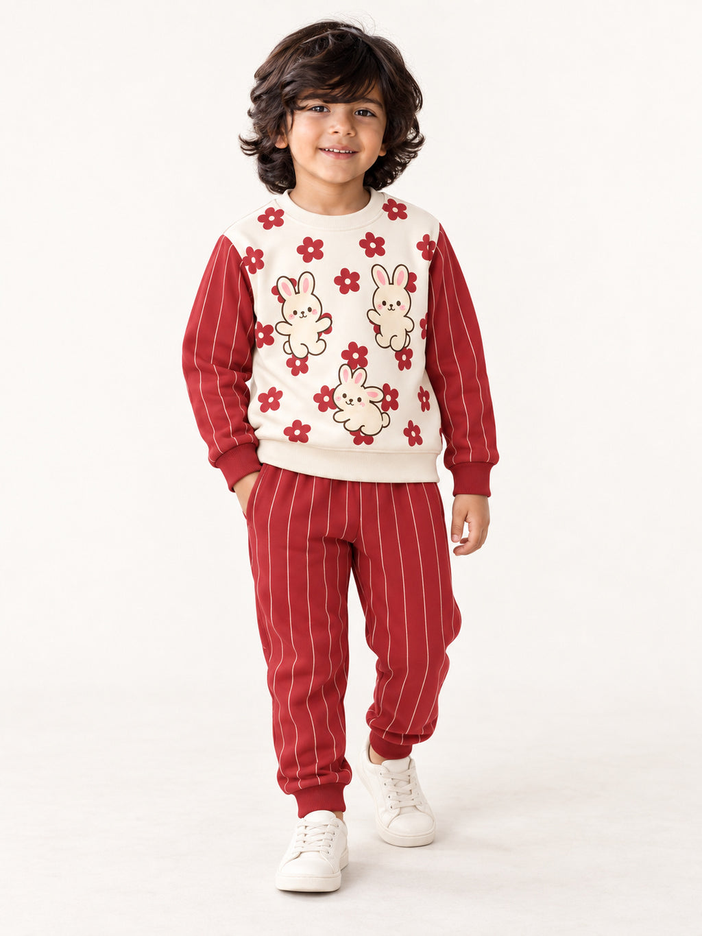 Bunny Bloom Pinstripe Winter Co-ord Set