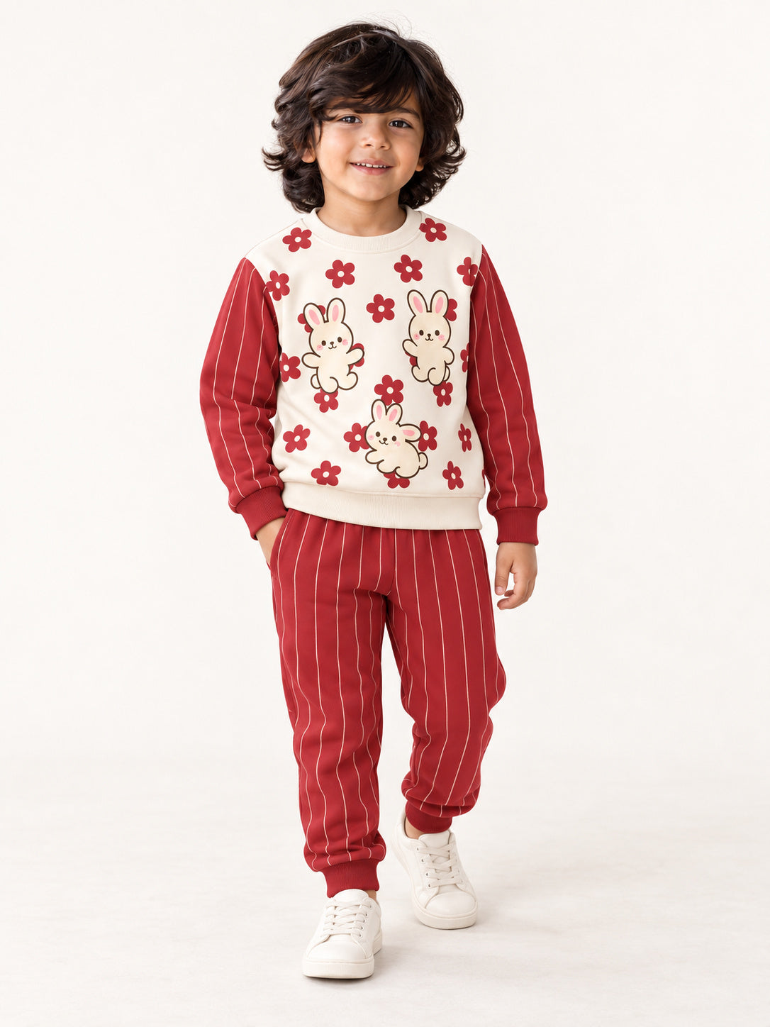 Bunny Bloom Pinstripe Winter Co-ord Set