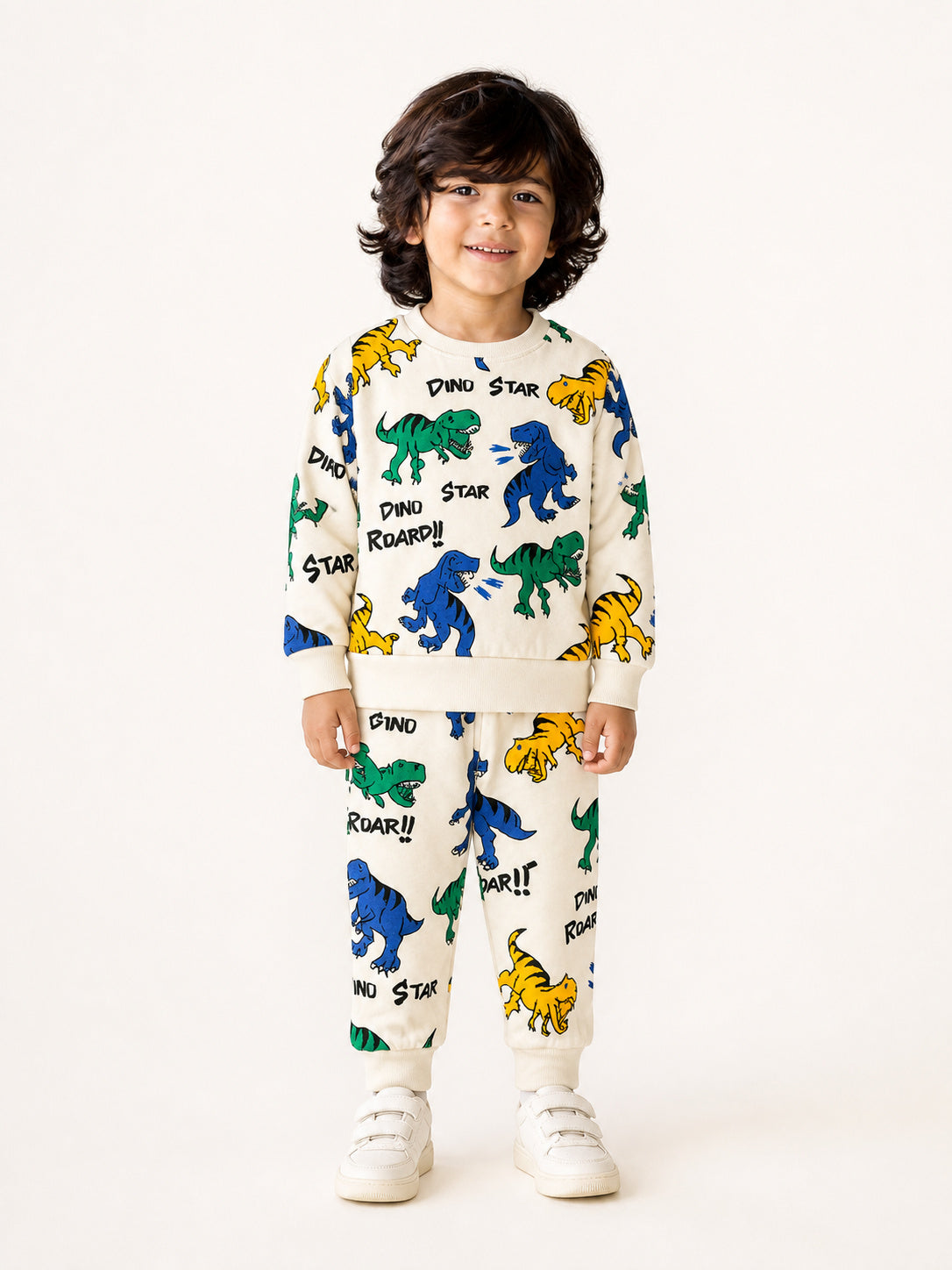 Kids Dinosaur Winters Tracksuit (White)