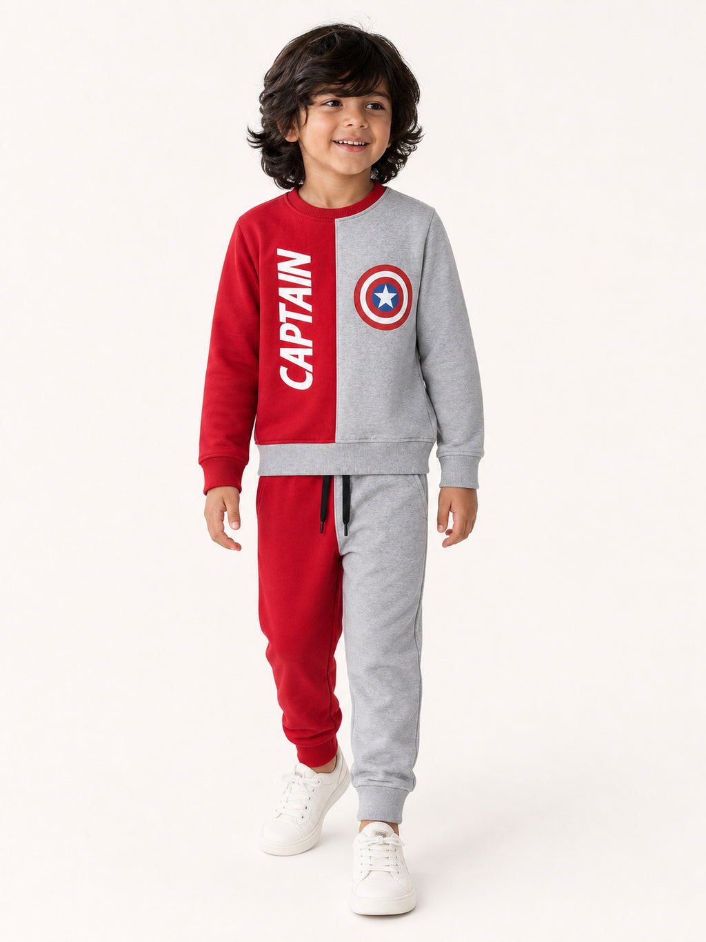Captain Shield Winter Tracksuit (Red & Grey)