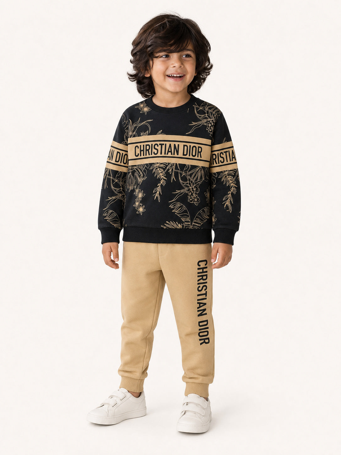Luxe Winters Tracksuit (Black & Beige)