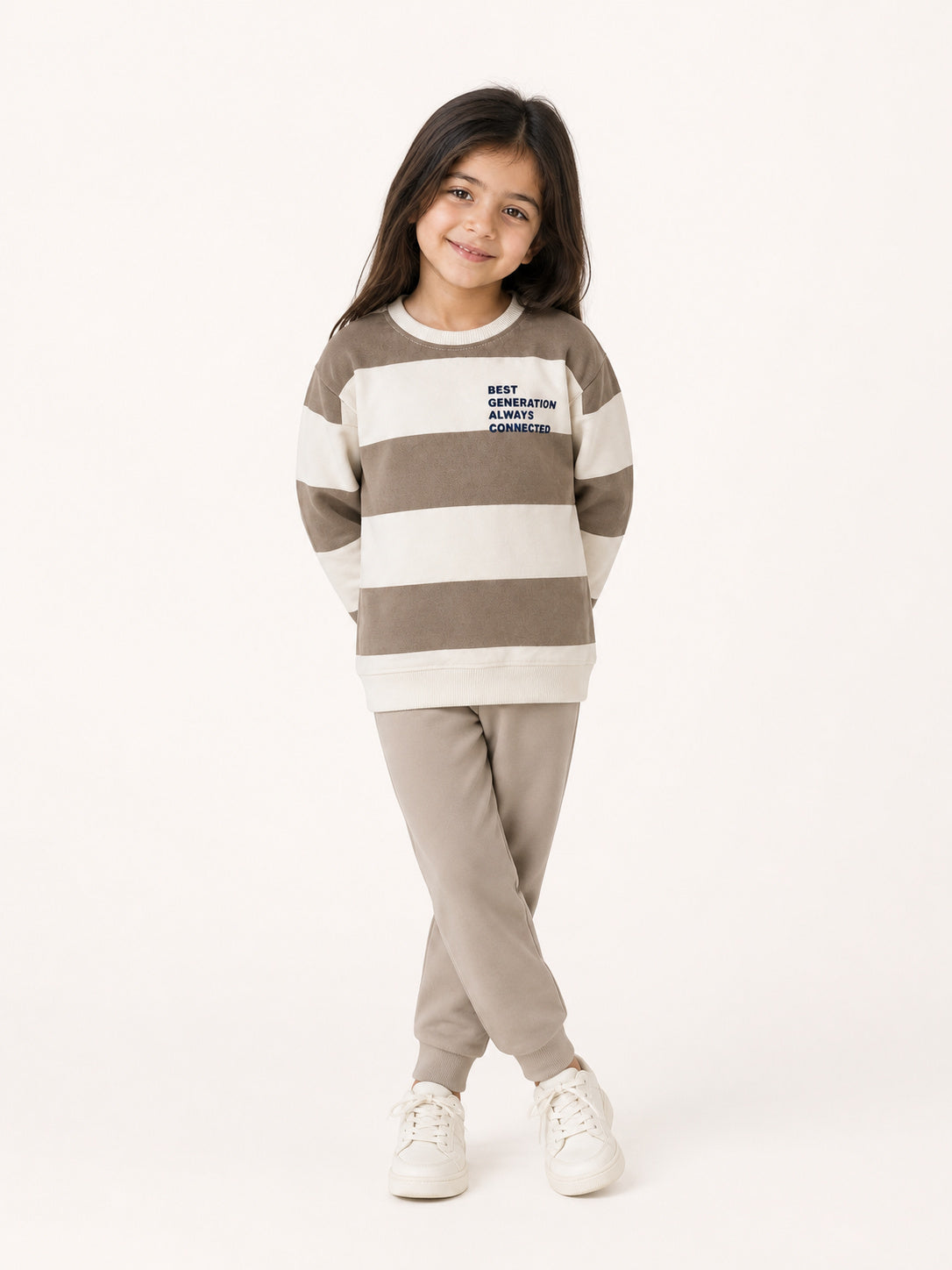Winters Striped Sweatshirt (Brown & White)