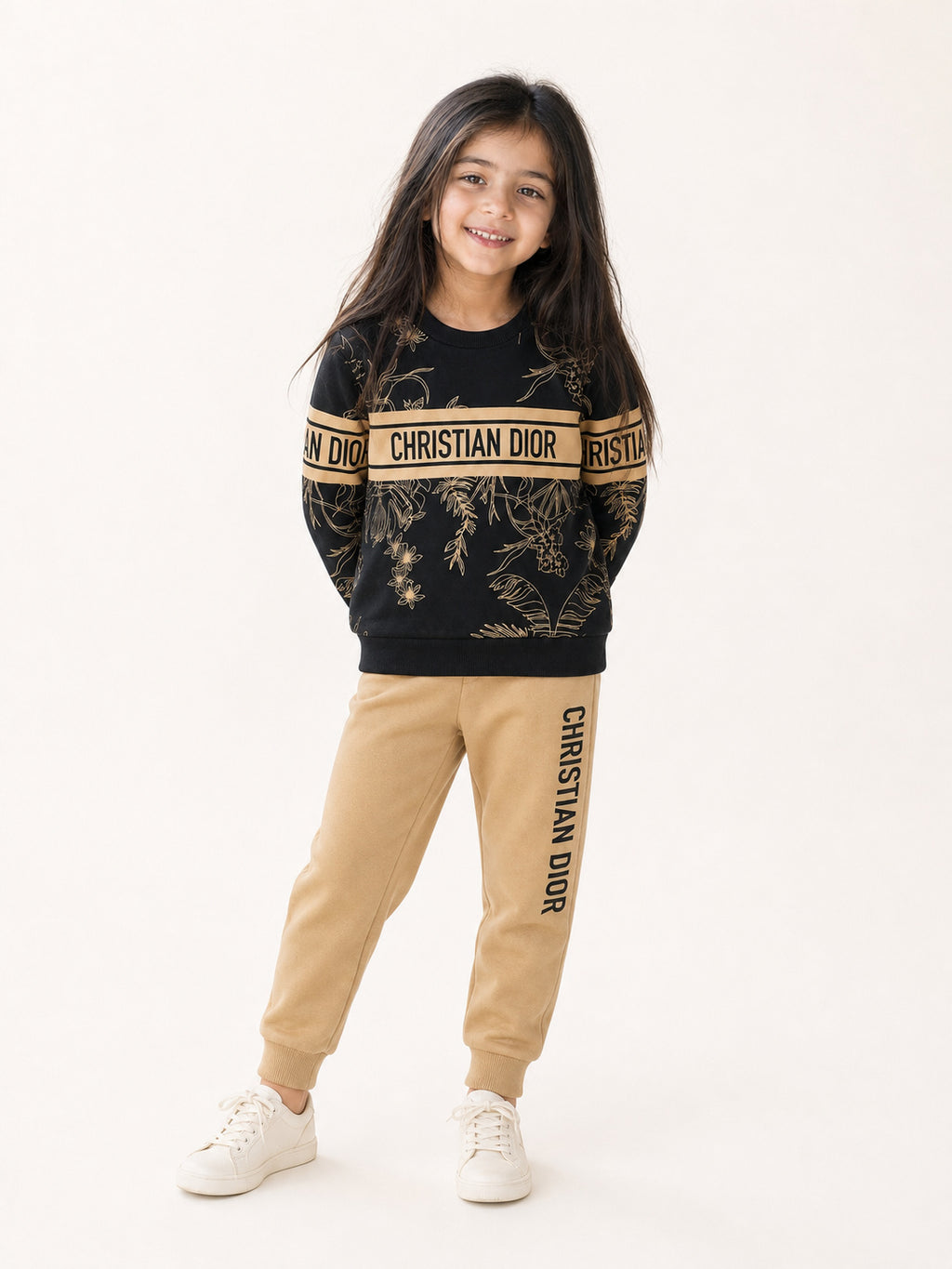 Luxe Winters Tracksuit (Black & Beige)