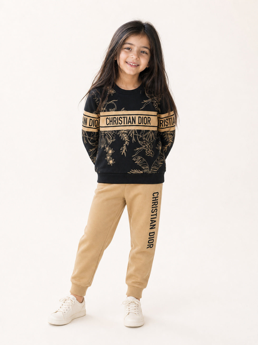 Luxe Winters Tracksuit (Black & Beige)