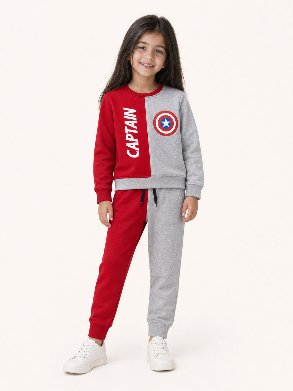 Captain Shield Winter Tracksuit (Red & Grey)