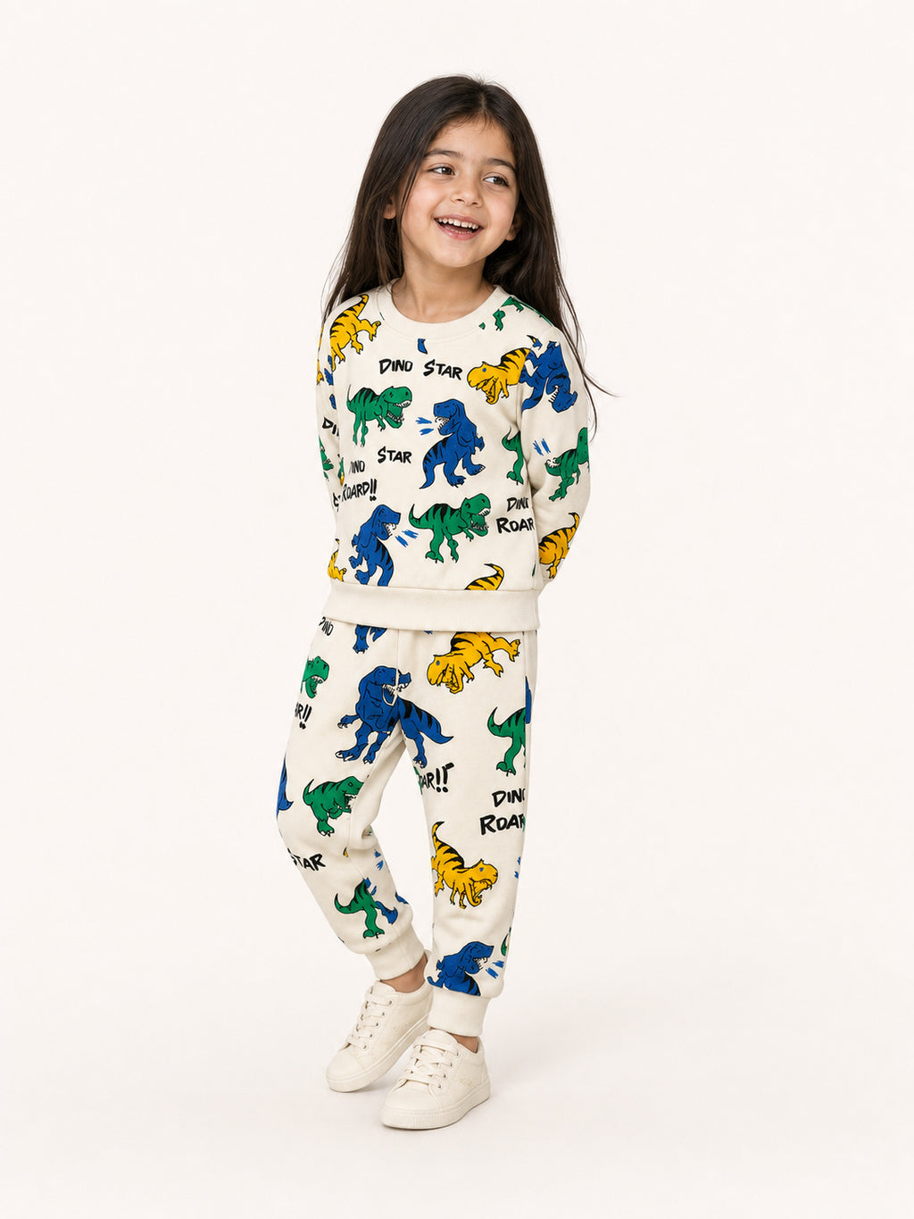 Kids Dinosaur Winters Tracksuit (White)
