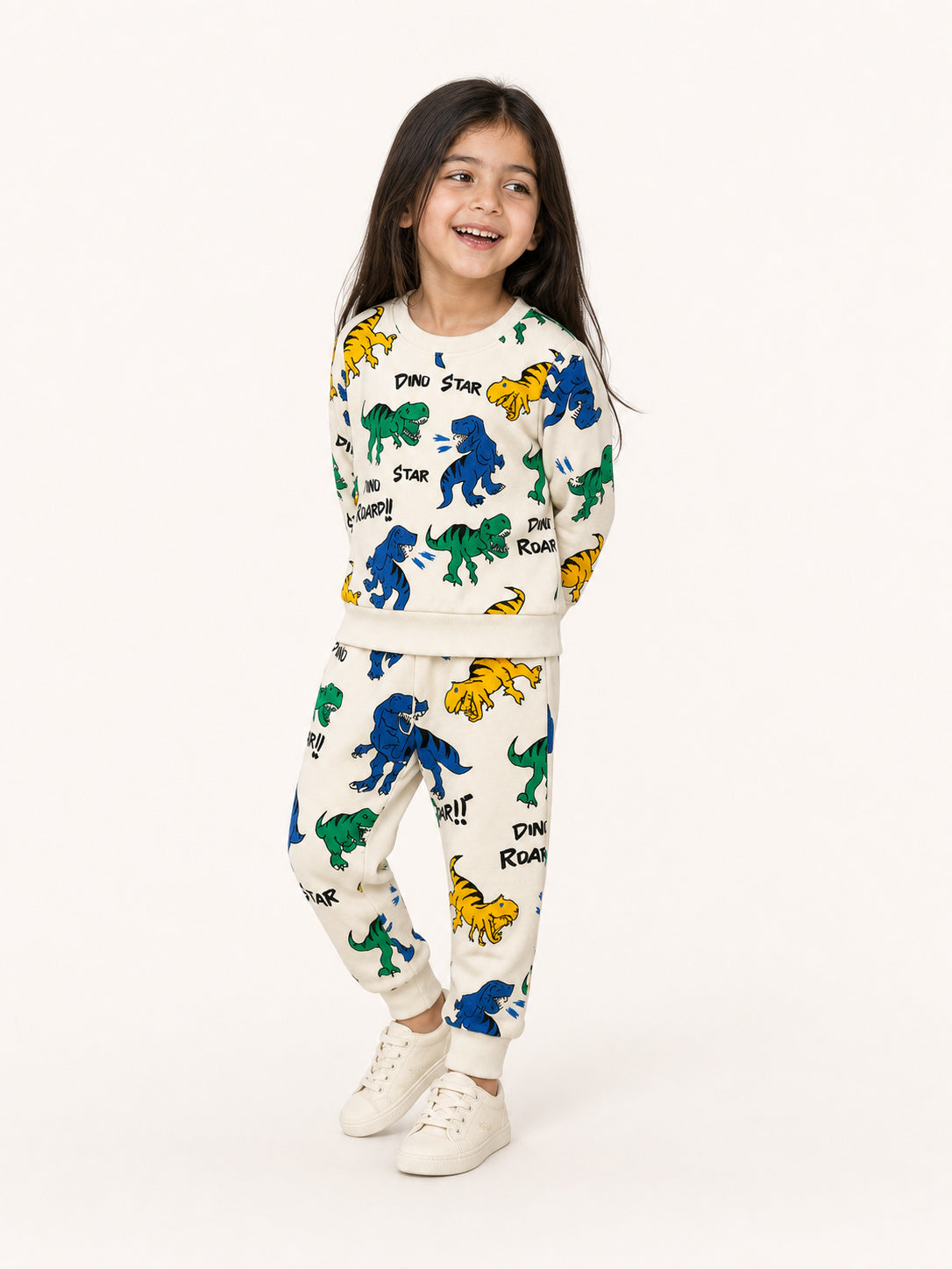 Kids Dinosaur Winters Tracksuit (White)