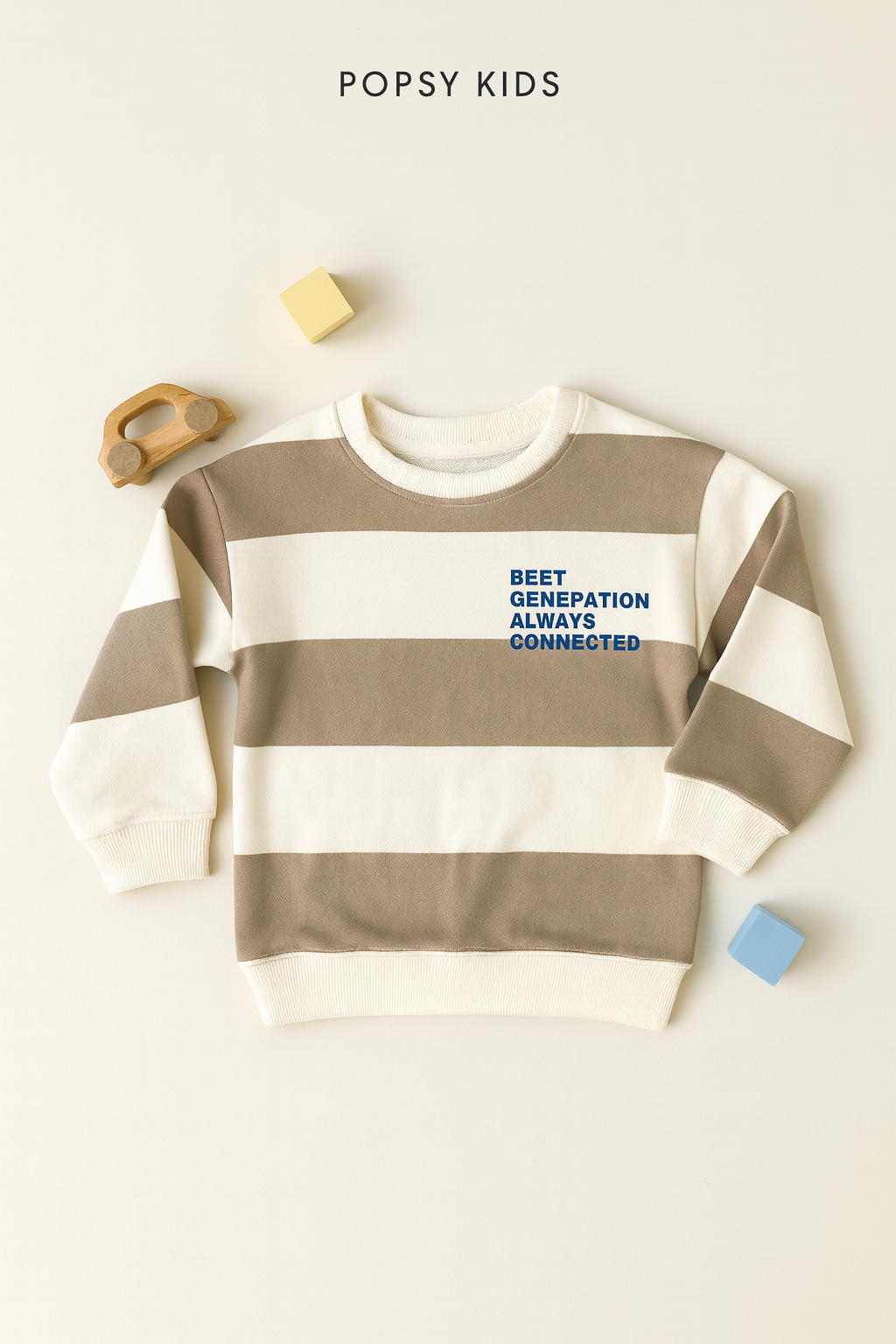 Winters Striped Sweatshirt (Brown & White)