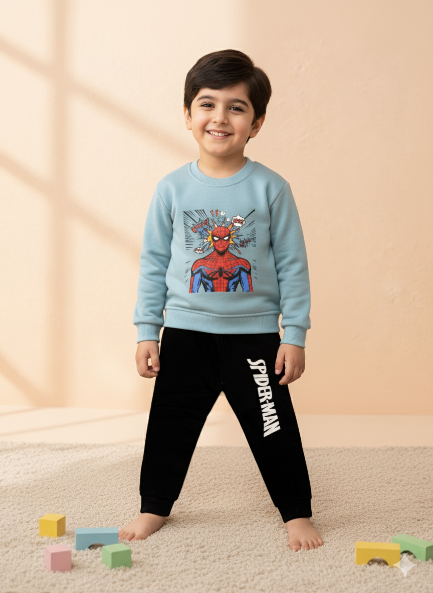 Unisex Winter Tracksuit - Spiderman  (Blue & Black)