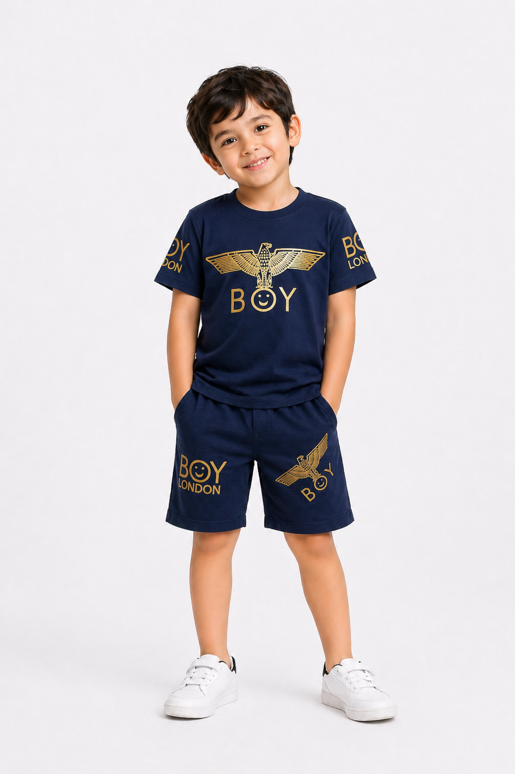London Navy Luxe Short Set