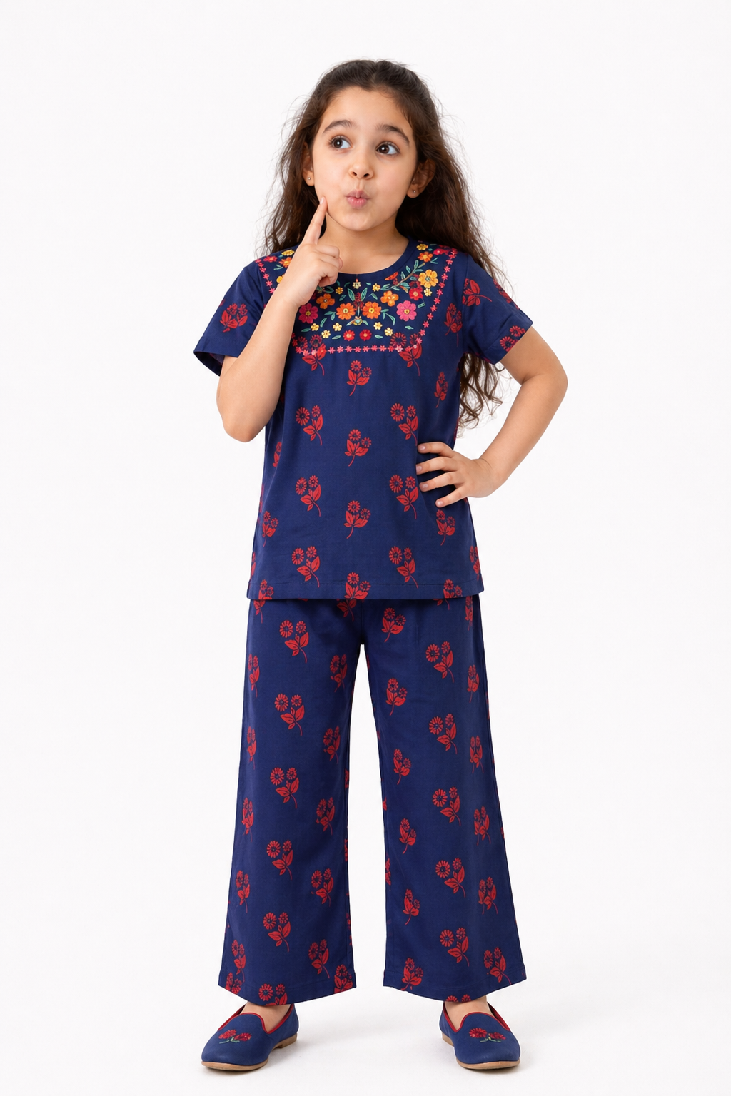 Navy Floral Heritage Cotton Co-Ord Set