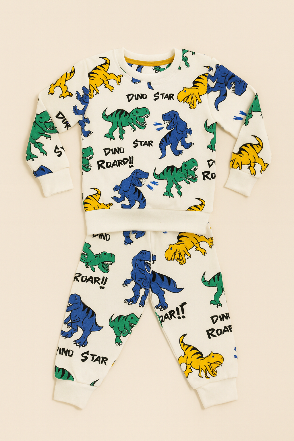 Kids Dinosaur Winters Tracksuit (White)