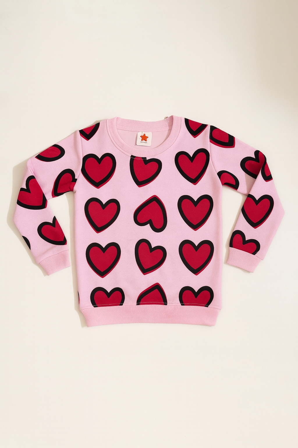 Girls Red Heart Tracksuit (Pink and Red)