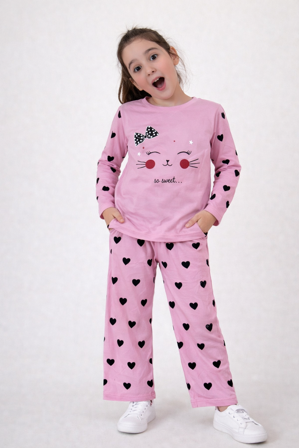 Sweet Kitty Heart Co-Ord Set