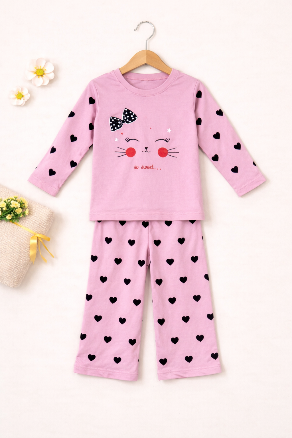Sweet Kitty Heart Co-Ord Set