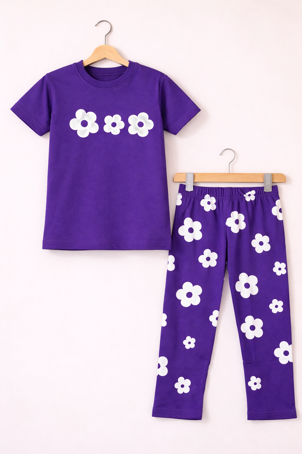 Purple Blossom Cotton Co-Ord Set