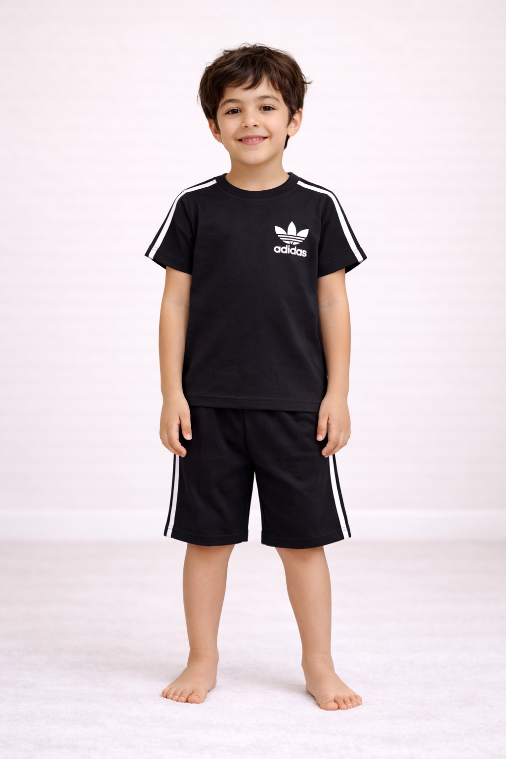 Midnight Comfort Cotton Short Set (Black)