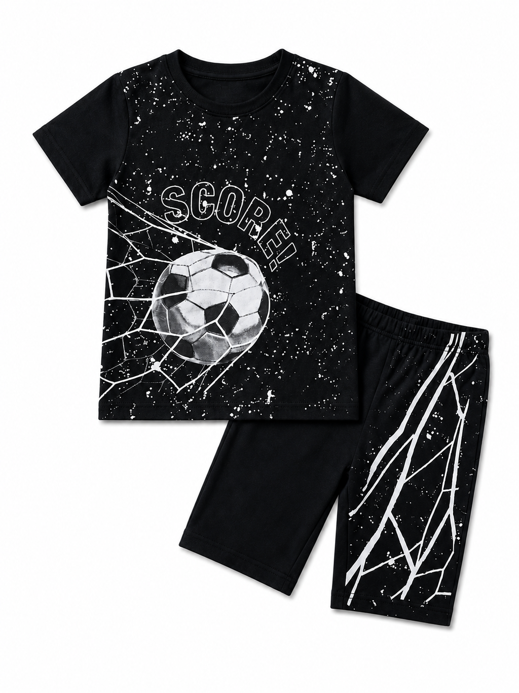 Goal Striker T-Shirt & Shorts Set (Black)