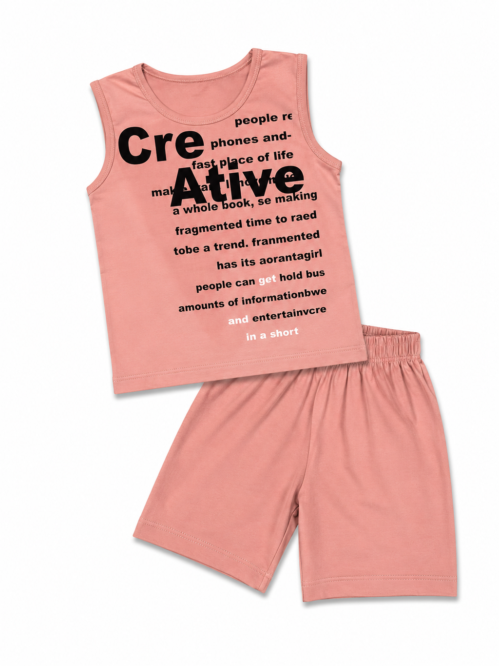 Sando & Shorts Set (Dusty Pink)