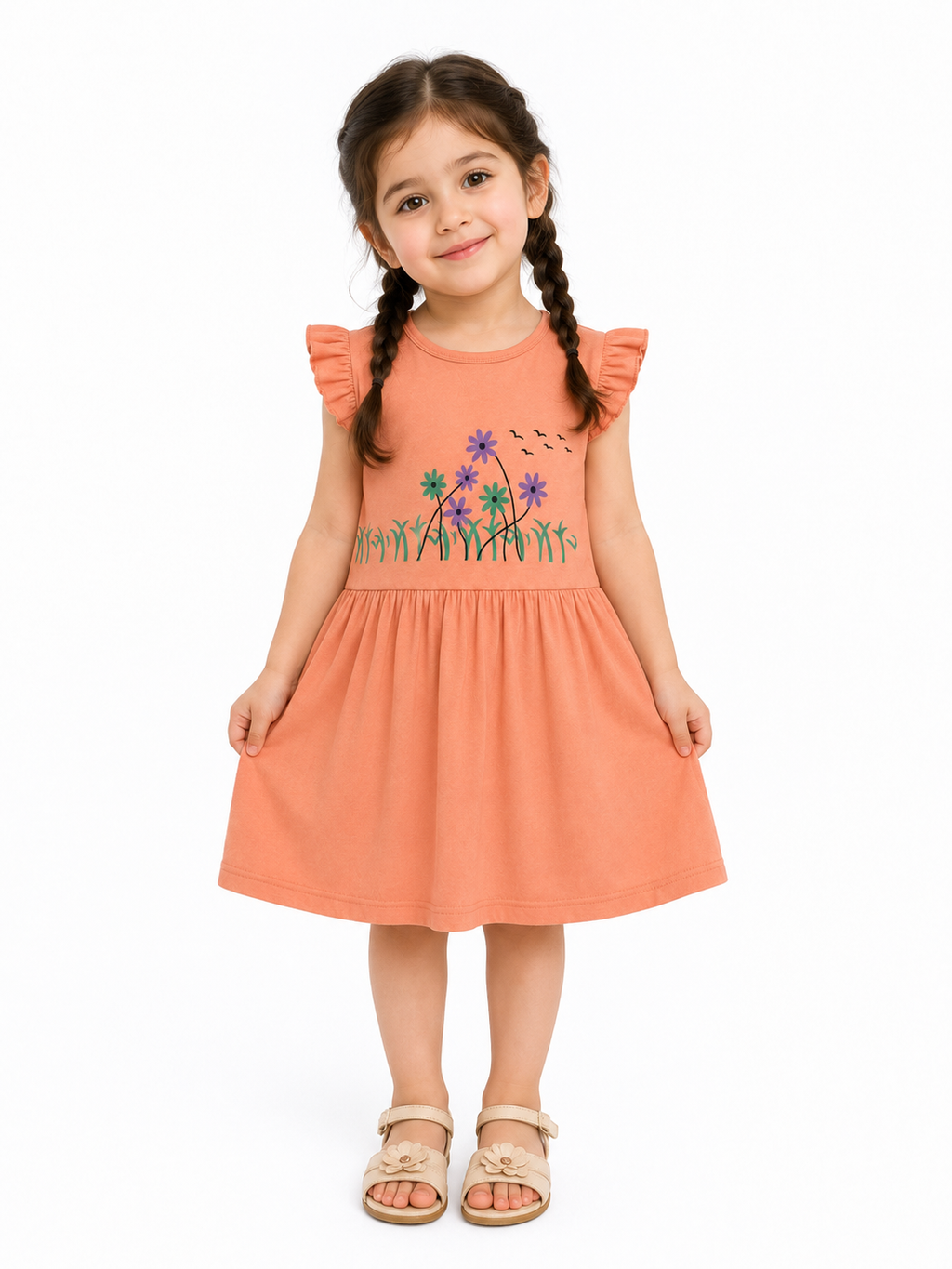 Peach Petals Frock
